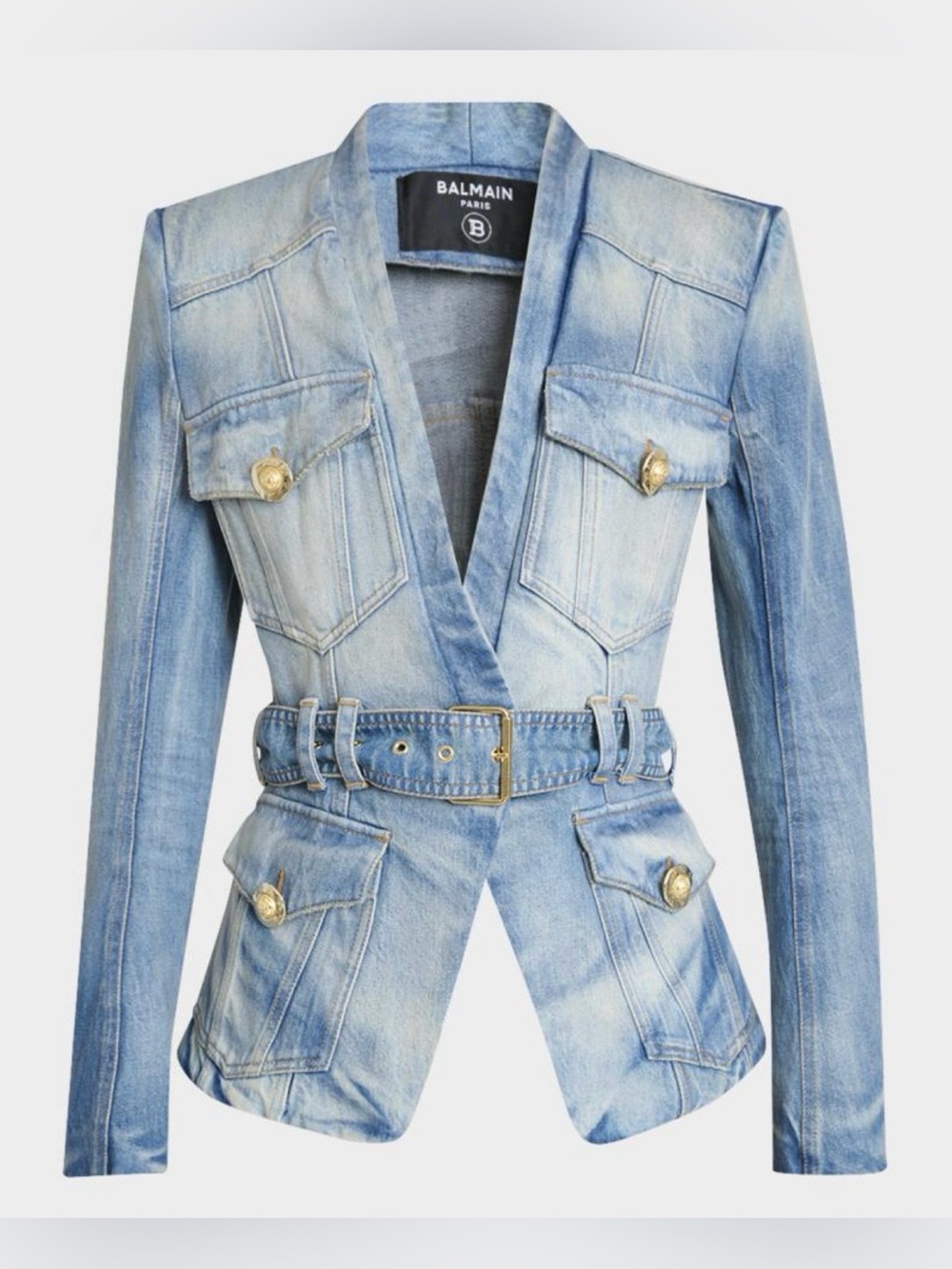 Balmain Light Blue Denim Jacket